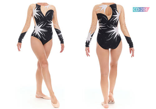 CD-204 Baskılı Cimnastik Mayo