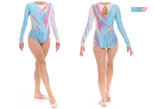 CD-206 Baskılı Cimnastik Mayo